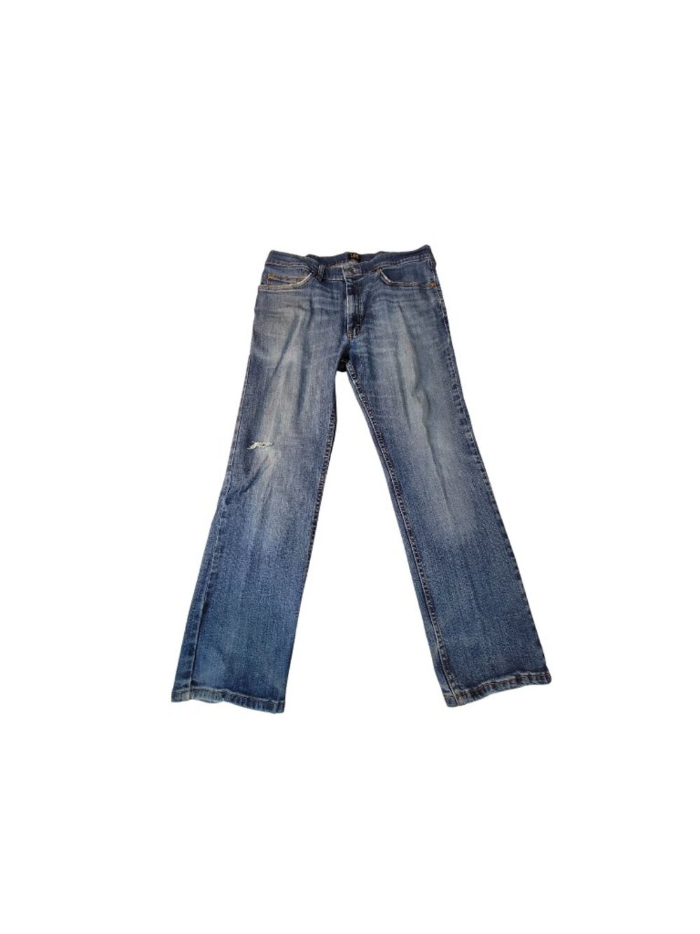 Lee Premium Select Classic Fit Mens Distressed  Jeans Blue Denim Size 36x29
